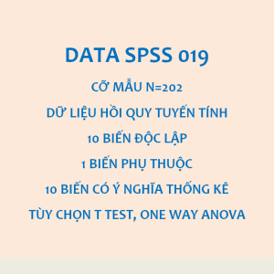 DATA SPSS 019 | Thích hợp cho mô hình 6-7-8-9-10 biến độc lập
