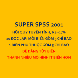SUPER SPSS 2001 | Cỡ mẫu 237 | Dùng cho mô hình hồi quy tuyến tính có từ 10-20 biến độc lập